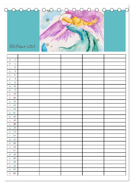 Engelhafter Familienplaner (Tischkalender 2026 DIN A5 hoch), CALVENDO Monatskalender