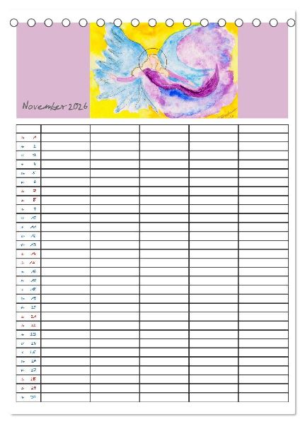 Engelhafter Familienplaner (Tischkalender 2026 DIN A5 hoch), CALVENDO Monatskalender