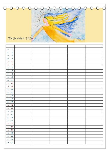 Engelhafter Familienplaner (Tischkalender 2026 DIN A5 hoch), CALVENDO Monatskalender