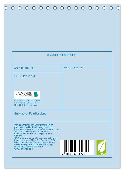 Engelhafter Familienplaner (Tischkalender 2026 DIN A5 hoch), CALVENDO Monatskalender