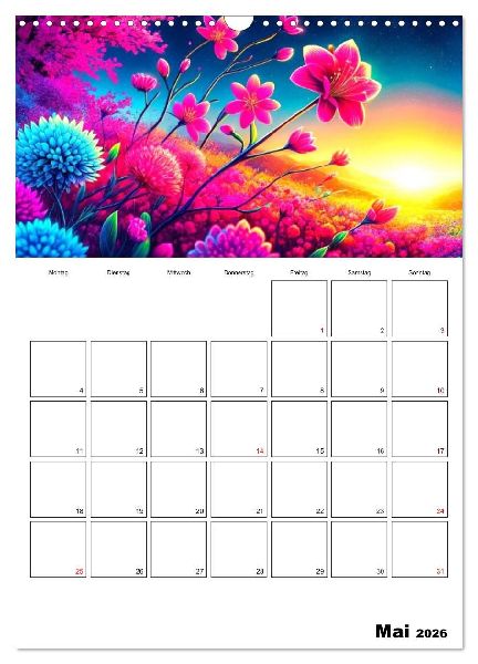 Neonlicht Familienplaner (Wandkalender 2026 DIN A3 hoch), CALVENDO Monatskalender