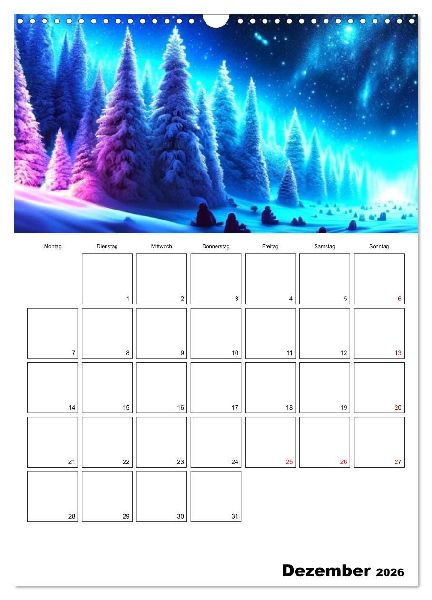 Neonlicht Familienplaner (Wandkalender 2026 DIN A3 hoch), CALVENDO Monatskalender