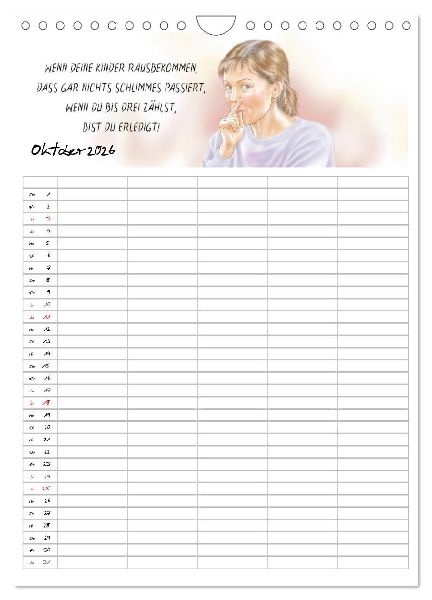 Elternsprüche Familienplaner (Wandkalender 2026 DIN A4 hoch), CALVENDO Monatskalender