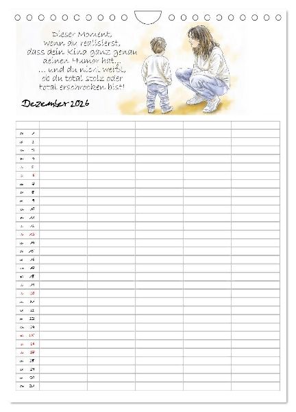Elternsprüche Familienplaner (Wandkalender 2026 DIN A4 hoch), CALVENDO Monatskalender