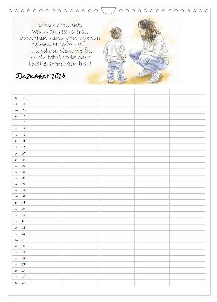 Elternsprüche Familienplaner (Wandkalender 2026 DIN A3 hoch), CALVENDO Monatskalender