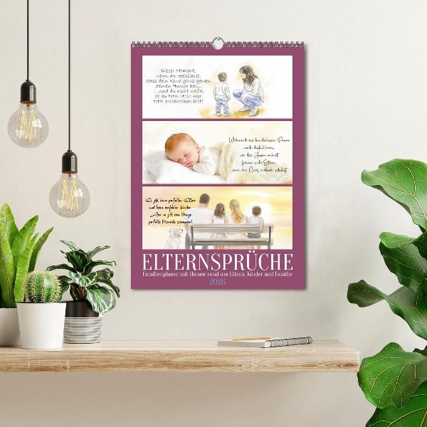 Elternsprüche Familienplaner (Wandkalender 2026 DIN A3 hoch), CALVENDO Monatskalender