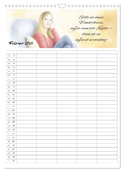 Elternsprüche Familienplaner (Wandkalender 2026 DIN A3 hoch), CALVENDO Monatskalender