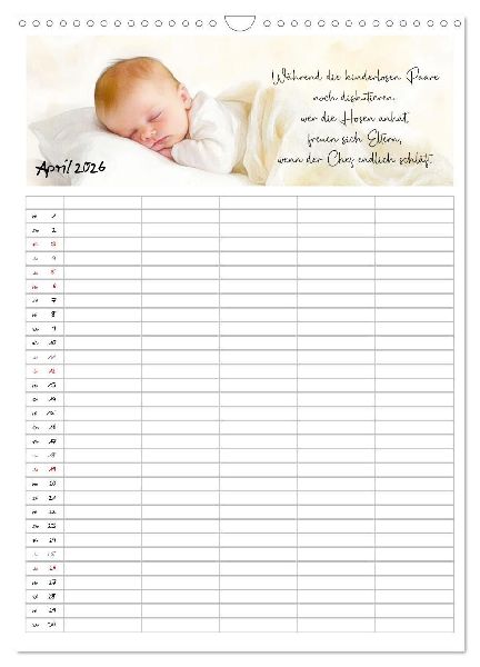 Elternsprüche Familienplaner (Wandkalender 2026 DIN A3 hoch), CALVENDO Monatskalender