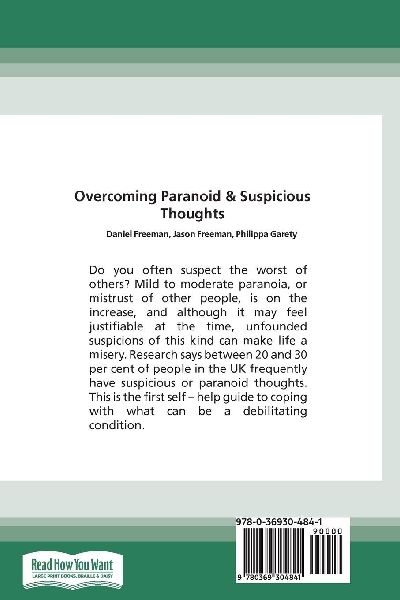 Overcoming Paranoid &amp; Suspicious Thoughts (16pt Large Print Edition)