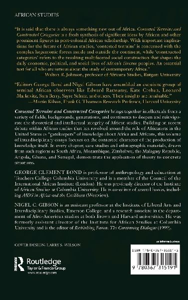 Contested Terrains And Constructed Categories