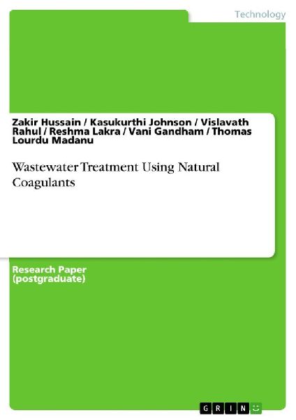 Wastewater Treatment Using Natural Coagulants
