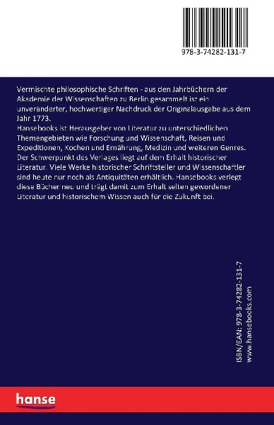 Vermischte philosophische Schriften