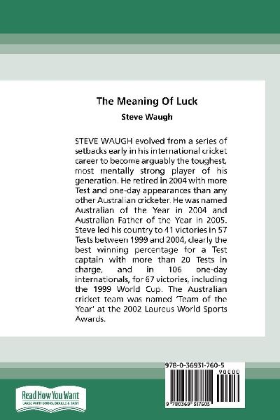 The Meaning of Luck