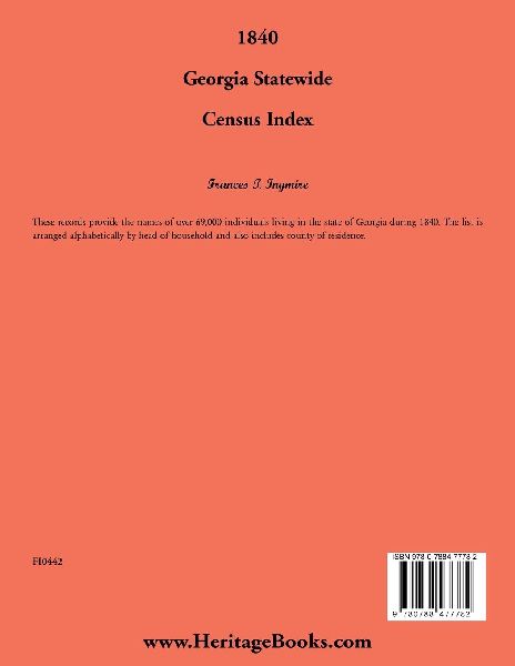 1840 Georgia Statewide Census Index