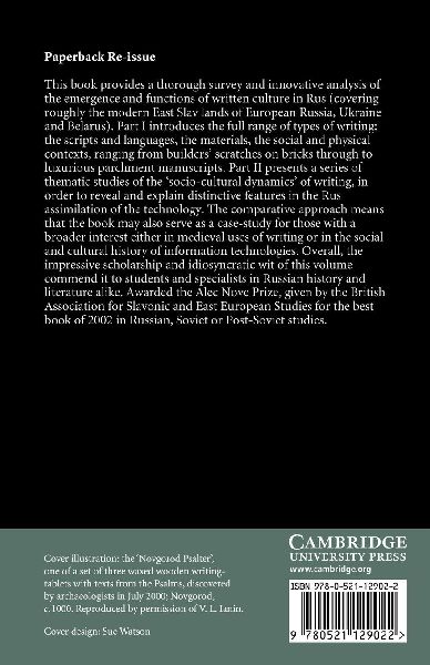 Writing, Society and Culture in Early Rus, C.950 1300