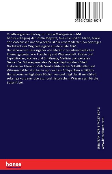 Ornithologischer Beitrag zur Fauna Madagascars