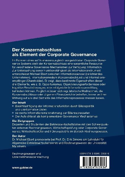 Der Konzernabschluss als Element der Corporate Governance