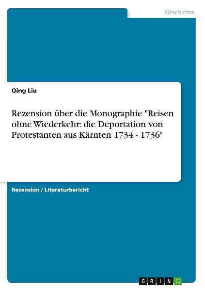 Rezension über die Monographie "Reisen ohne Wiederkehr: ...