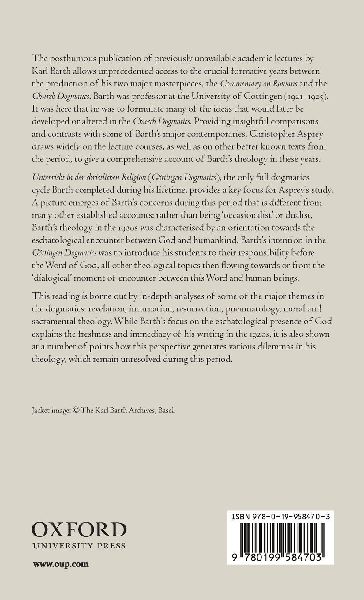 ESCHATOLOG PRES BARTH GOTTINGEN THEOL C