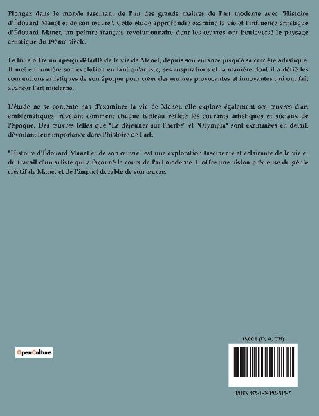Histoire de Édouard Manet et de son oeuvre