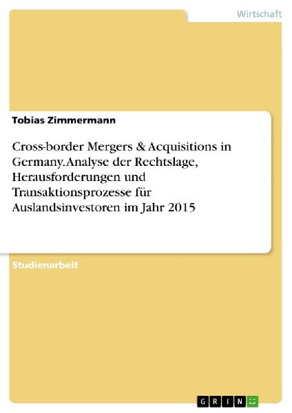 Cross-border Mergers & Acquisitions in Germany. Analyse de...