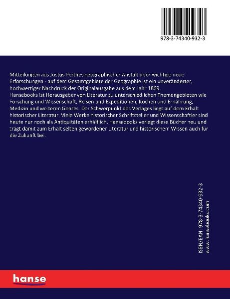 Mitteilungen aus Justus Perthes geographischer Anstalt über wichtige neue Erforschungen