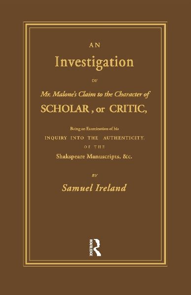 Investigation into Mr. Malone's Claim to Charter of Scholar