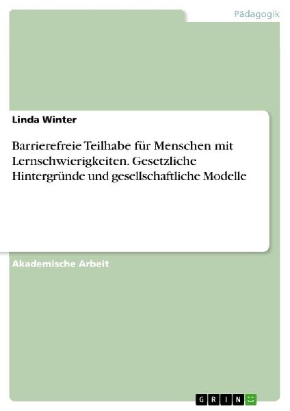 Barrierefreie Teilhabe für Menschen mit Lernschwierigkeiten. ...