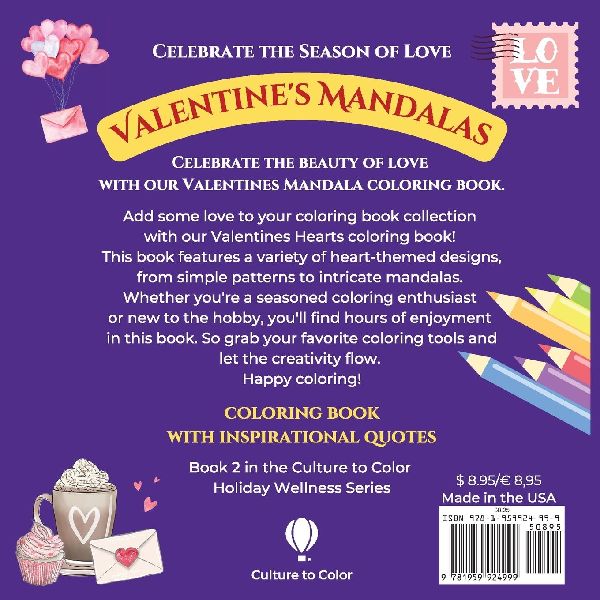 Valentine's Mandalas - A Coloring Book with Quotes