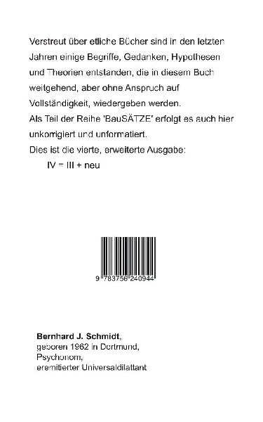 Begriffe - Gedanken - Hypothesen - Theorien IV