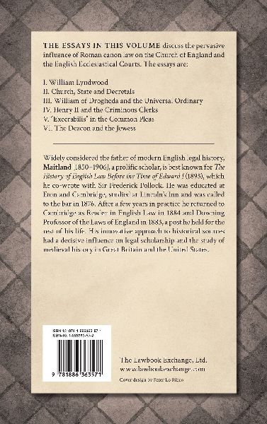 Roman Canon Law in the Church of England [1898]