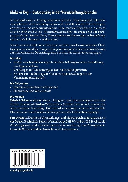Make or Buy - Outsourcing in der Veranstaltungsbranche