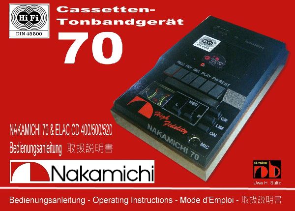NAKAMICHI 70 & ELAC CD 400/500/520 Bedienungsanleitung