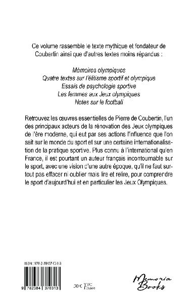 Oeuvres essentielles de Pierre de Coubertin
