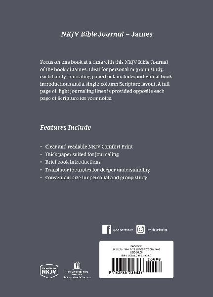 NKJV Bible Journal - James, Paperback, Comfort Print | Softcover
