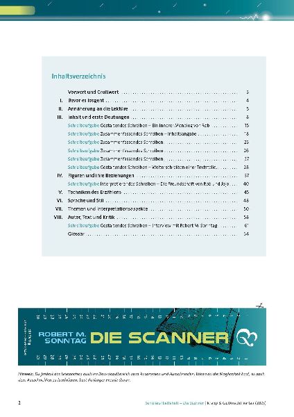 Die Scanner - Robert M. Sonntag - Schülerarbeitsheft