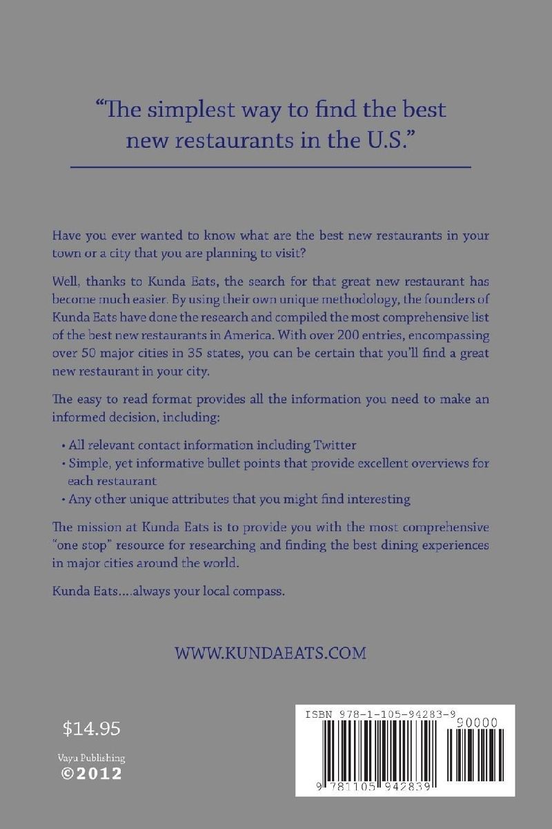 Kunda Eats Best New Restaurants in America 2012 Edition