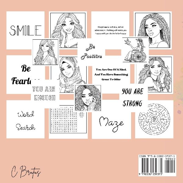 Radiate Positivity Coloring Book With inspirational Quotes