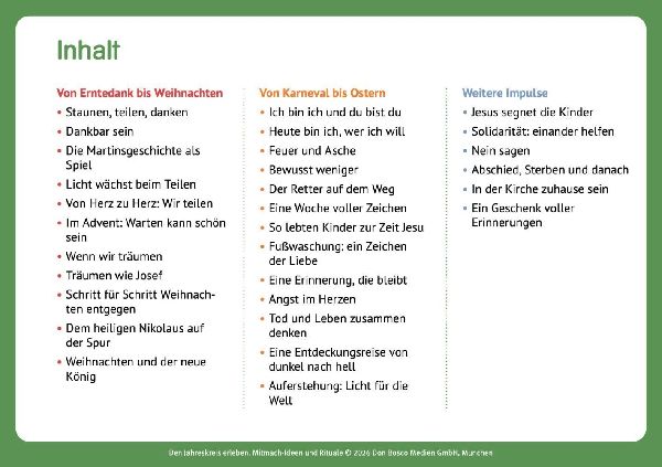 Den Jahreskreis erleben. 30 Mitmach-Ideen und Rituale