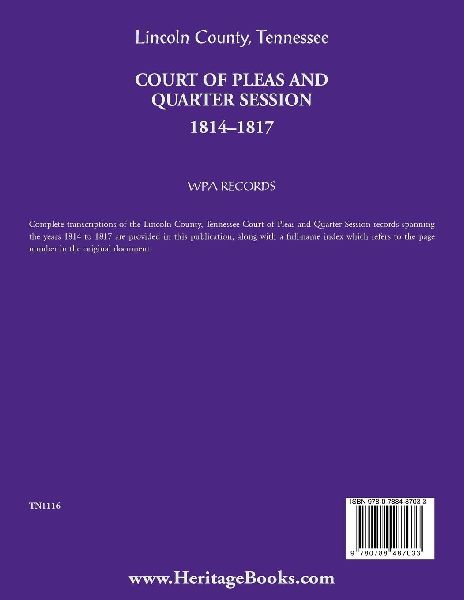 Lincoln County, Tennessee Court of Pleas, 1814-1817