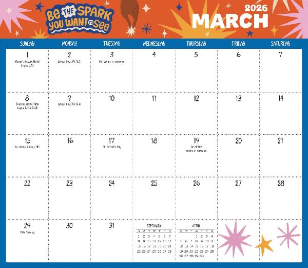 Dream Big Dreams Magnetic Wall Calendar 2026
