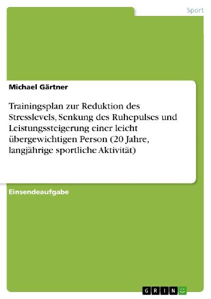 Trainingsplan zur Reduktion des Stresslevels, Senkung des Ruhe...