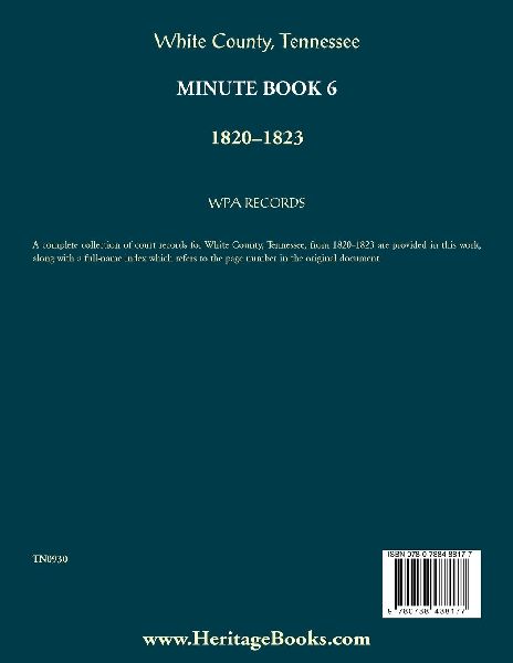 White County, Tennessee Minute Book 6, 1820-1823