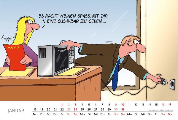 Uli Stein Tischkalender 2027: Monatskalender zum Aufstellen