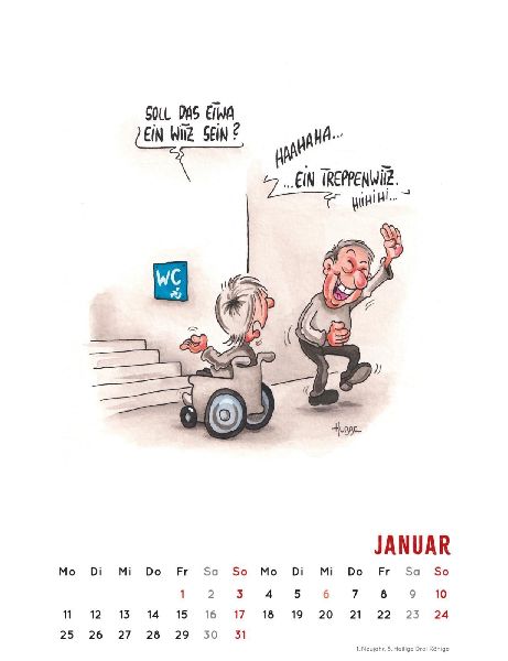 Handicaps 2027: Monatskalender für die Wand