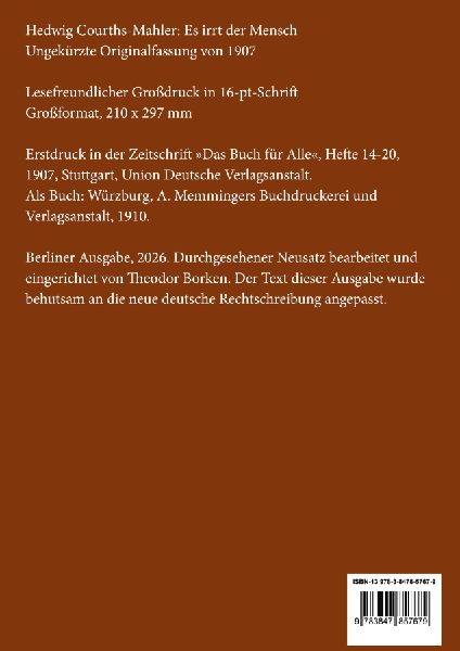 Es irrt der Mensch (Großdruck)