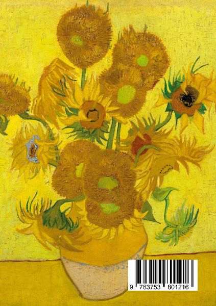 Notizbuch A5 blanko - 100 Seiten 90g/m² - Softcover Motiv Sonnenblumen Vincent van Gogh - FSC Papier