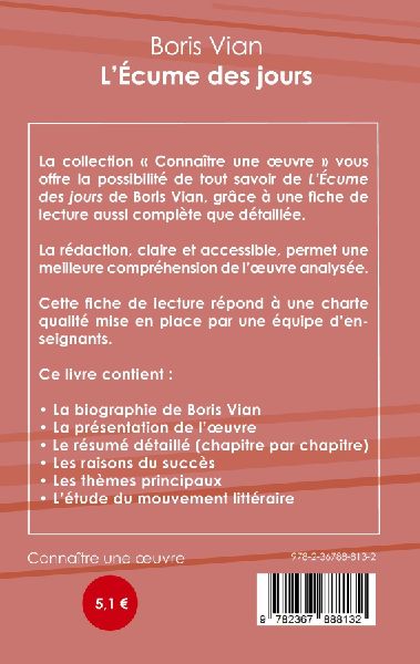 Fiche de lecture L'Écume des jours (Analyse littéraire de référence et résumé complet)