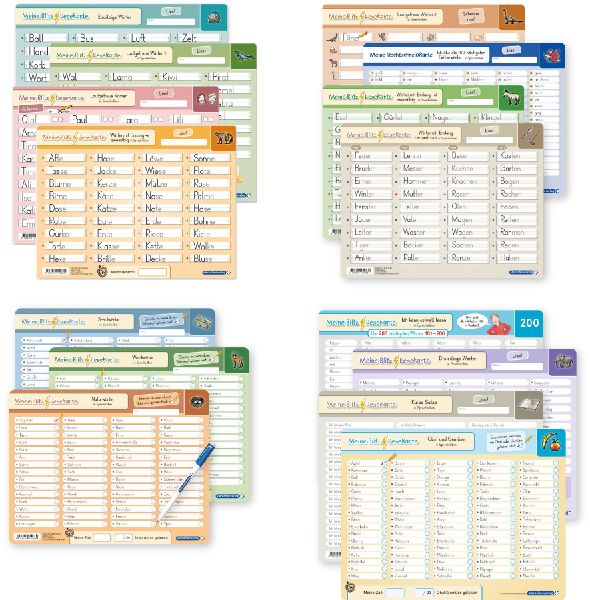 Meine Blitzlesekarten Set 1-4 zur Leseförderung (15 Lerntafel...