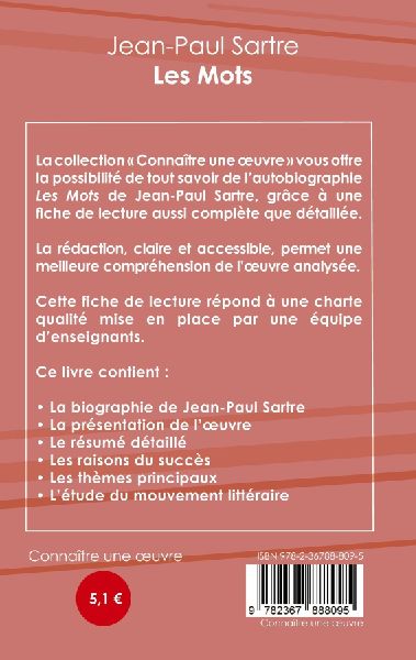 Fiche de lecture Les Mots de Jean-Paul Sartre (Analyse littéraire de référence et résumé complet)